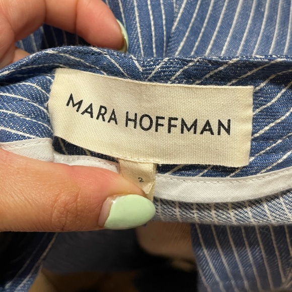 Mara Hoffman | Arelene Linen High Waisted Stripe Pant Size: 2 - Picture 3 of 4